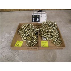 Qty 2   3/8x20 ft grade 70 chains-NEW