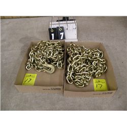 Qty 2   3/8x20 ft grade 70 chains-NEW