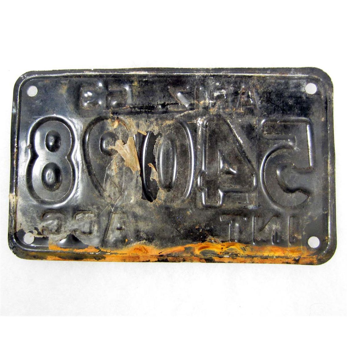 VINTAGE 1963 ARIZONA VEHICLE MOTORCYCLE LICENSE PLATE