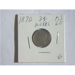 1870 3 CENT NICKLE