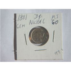 1881 3 CENT NICKLE