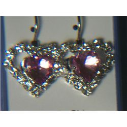 PURPLE HEART WITH SIMULATED DIAMONDS