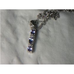 PLATNIUM  OVERLAY SILVER TANZANITE PENDANT