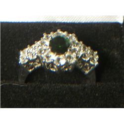 PLATNIUM OVERLAY RUSSIAN CHROME DIOPSIDE RING SIZE 8