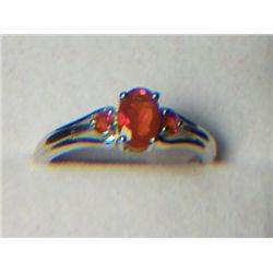 PLATNIUM OVERLAY SILVER MEXICAN FIRE RING SIZE 8