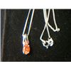 Image 2 : PLATNIUM OVERLAY SILVER MEXICAN FIRE PENDANT WITH CHAIN