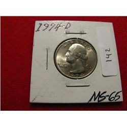 UNC 1974 -D US Quarter