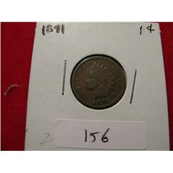 1891 India Head penny