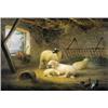 Image 1 : FRANÇOIS VAN SEVERDONCK 1809-1889 Belgische School:STALINTERIEUR MET SCHAPEN, KIP EN HAAN