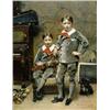 Image 1 : DAVID OYENS 1842-1902 Belgische School:PORTRET VAN ROBERT EN WILLIAM PICARD