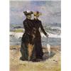 Image 1 : ISIDOOR VERHEYDEN 1846-1905 Belgische School:LA PROMENADE À LA PLAGE