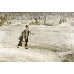CONSTANT MONTALD 1862-1944 Belgische School:L'AVEUGLE (1929)
