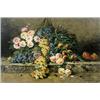 Image 1 : MAX (ALBERT) CARLIER 1872-1938 Belgische School:STILLEVEN MET BLOEMEN EN VRUCHTEN
