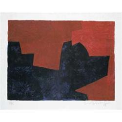 SERGE POLIAKOFF 1900-1969 Franse School:COMPOSITION LIE DE VIN ET BLEUE (1966)