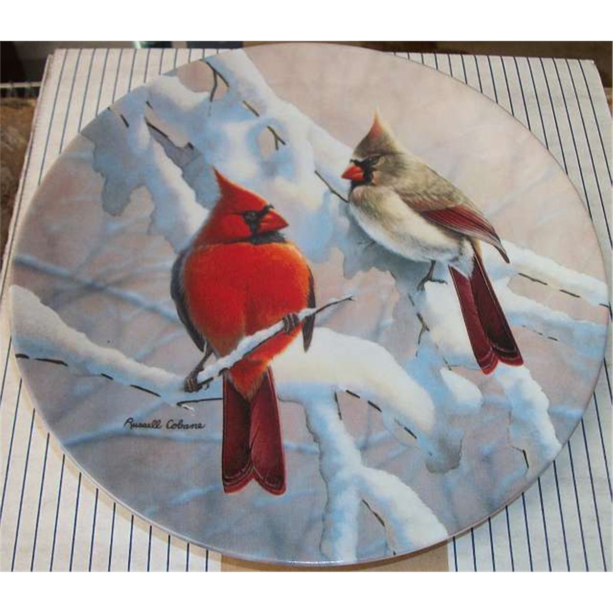4 Cardinal Collector Plates, 1 "Cardinals in Winter" By Sam Timm
