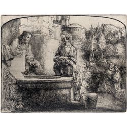 Rembrandt, Christ and the Woman of Samaria: An Arched Print
