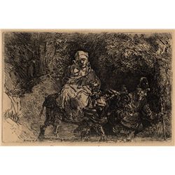 Rembrandt, The Flight Into Egypt: Crossing a Brook