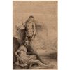 Image 1 : Rembrandt, Nude Man Seated and Another Standing with a Woman and a Baby