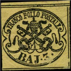 1852 Papal States 3b Stamp MINT Hinged (STM-1006)
