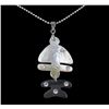 18k WG Plated Mother of Pearl Anchor Necklace (JEW-1968)