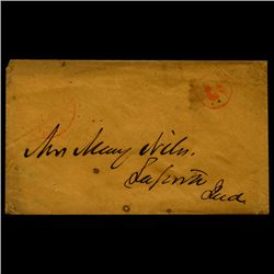 1840s Laporte IN Stampless Cover SCARCE (STM-2031)