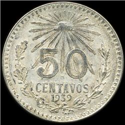 1939 Mexico 50c AU+ (COI-10080)