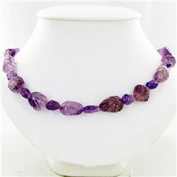 350ct Handcarved African Amethyst Beads  (JEW-3795)