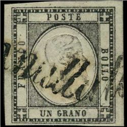 1861 RARE Italy Neapolitan 1g Stamp (STM-1154)