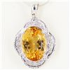 18.15twc Citrine Diamond 14k Gold Pendant (JEW-3380)