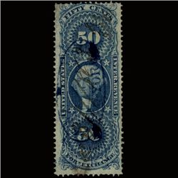 1860s US Revenue Stamp 50c Foreign Exch. (STM-1452)