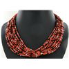 330twc Coral Tubular Bead Multi Strand Necklace (JEW-3644)