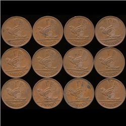 1965 Ireland 1p AU/Unc 12pcs (COI-10183)