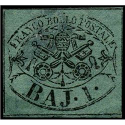 1852 Papal States 1b Stamp (STM-1053)