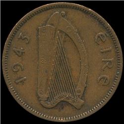 1943 Ireland 1/2p AU (COI-10152)