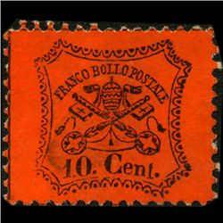1868 Papal States 10c Stamp MINT NG (STM-1087)