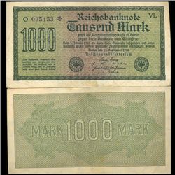 1922 Germany 1000 Mark Note Hi Grade Rare (CUR-05672)