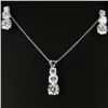 14.94twc CZ Sterling Pendant Earring Chain Set (JEW-2691)