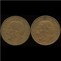 1955 Mexico 10c VF/AU 2pcs (COI-10024)