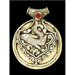 245ct Vintage Tibet Silver Shell Pendant (ANT-1572)