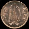 1967 Ireland 1/2p MS65+ ERROR (COI-10171)