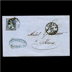 1863 Switzerland 10c Stamp Cover SCARCE (STM-1959)