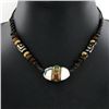 Tibet Shell Agate Bead Nickel Necklace (JEW-3272)