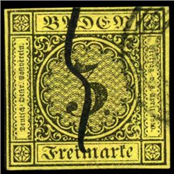 1851 Baden 3K Stamp (STM-0845)