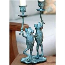 Singing Frog Duo Taper Candleholder