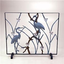 Crane Fireplace Screen - Candleholder