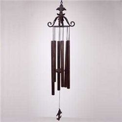 Leaf Scroll Wind Chime With Fleur De Lis