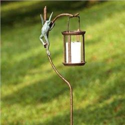 Frog Lantern Garden Stake