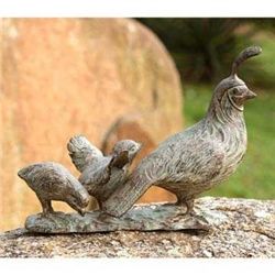 Quail Family Garden Sculpture