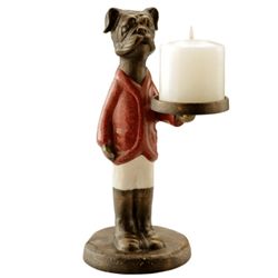 Bulldog Jockey Candle Holder