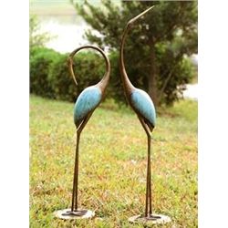 Stylized Garden Crane Pair